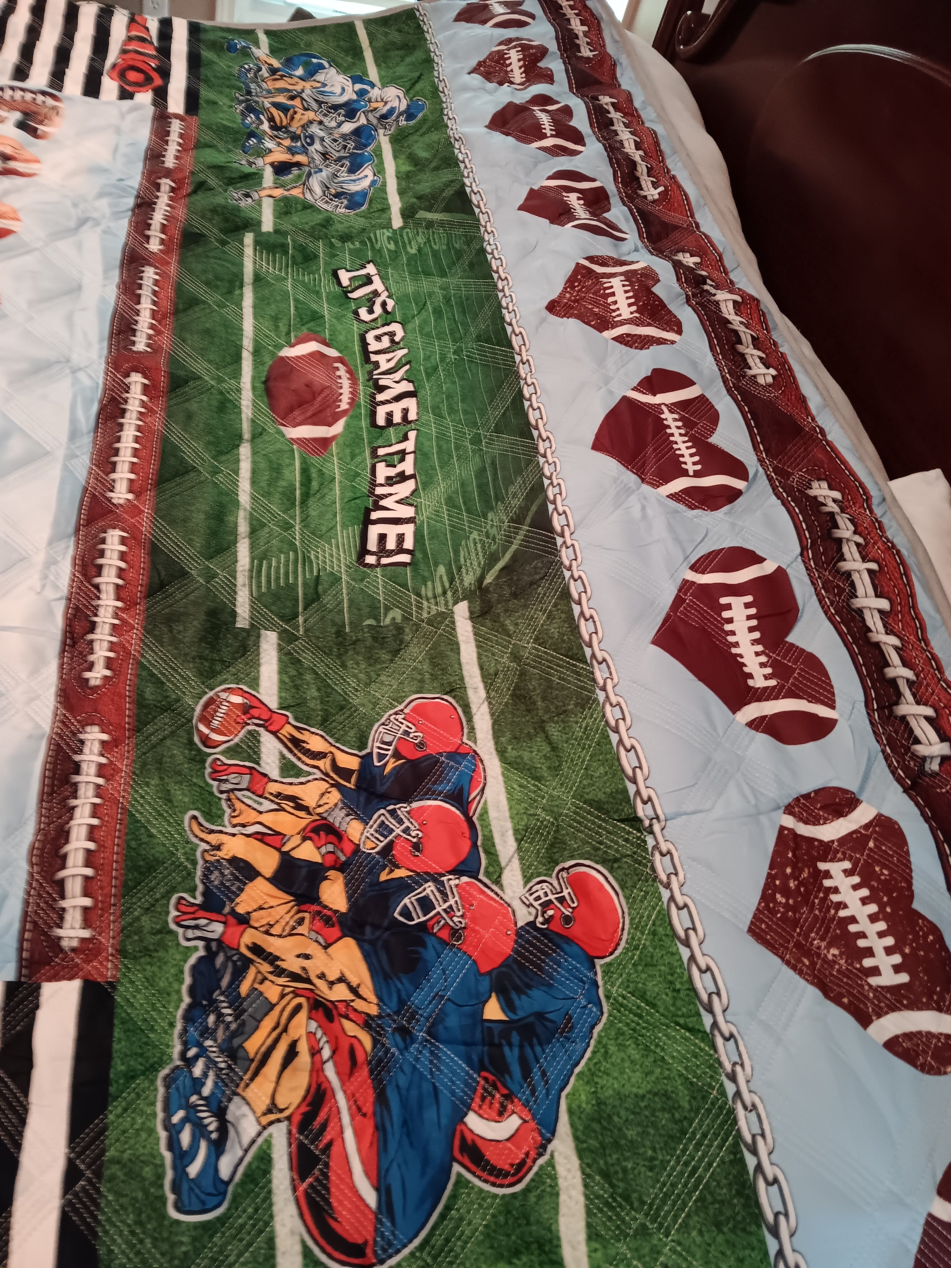 American Football Quilt-Full Size 3 piece Set