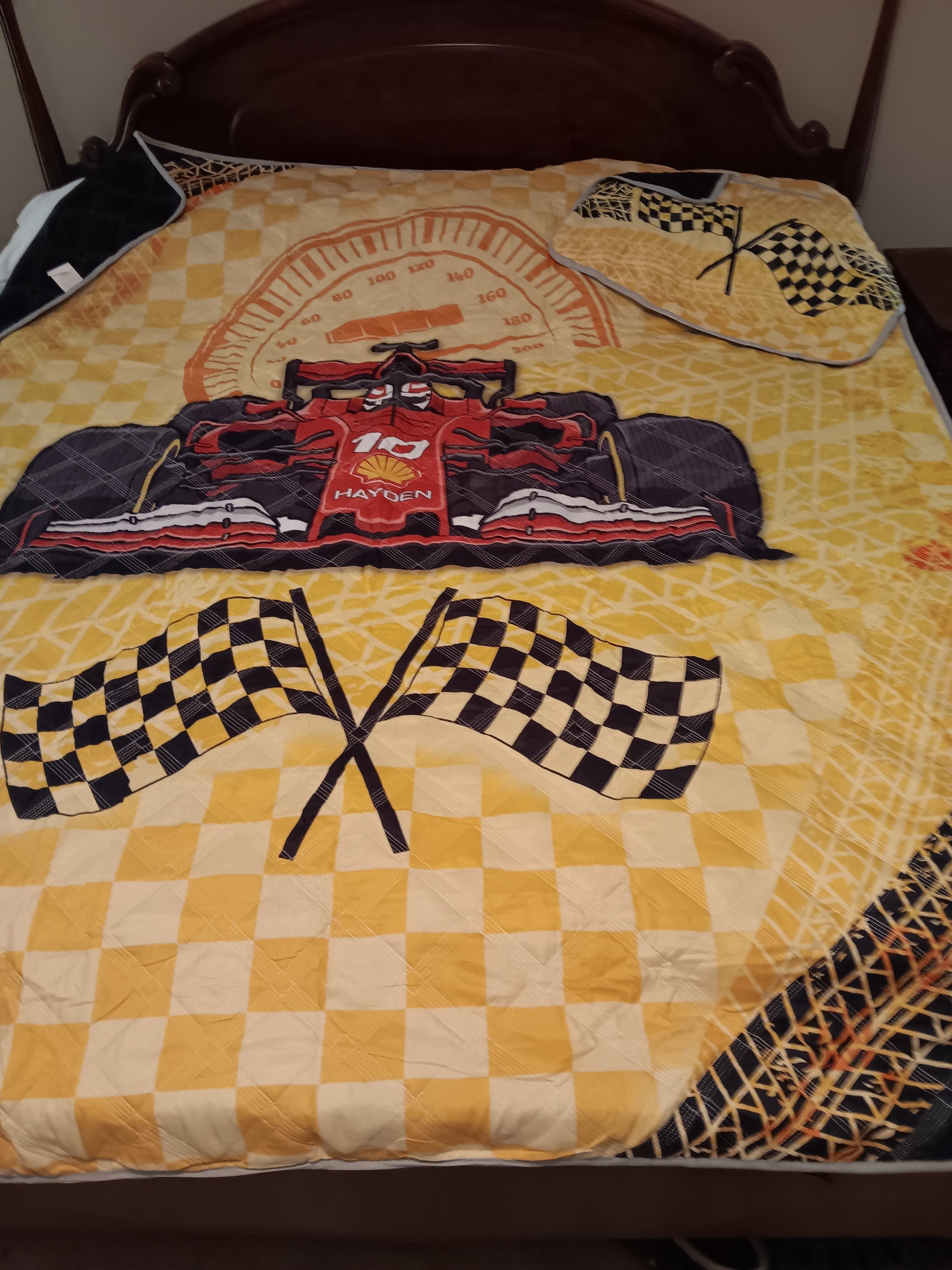 Race Car Quilt-Full Size 3 piece set