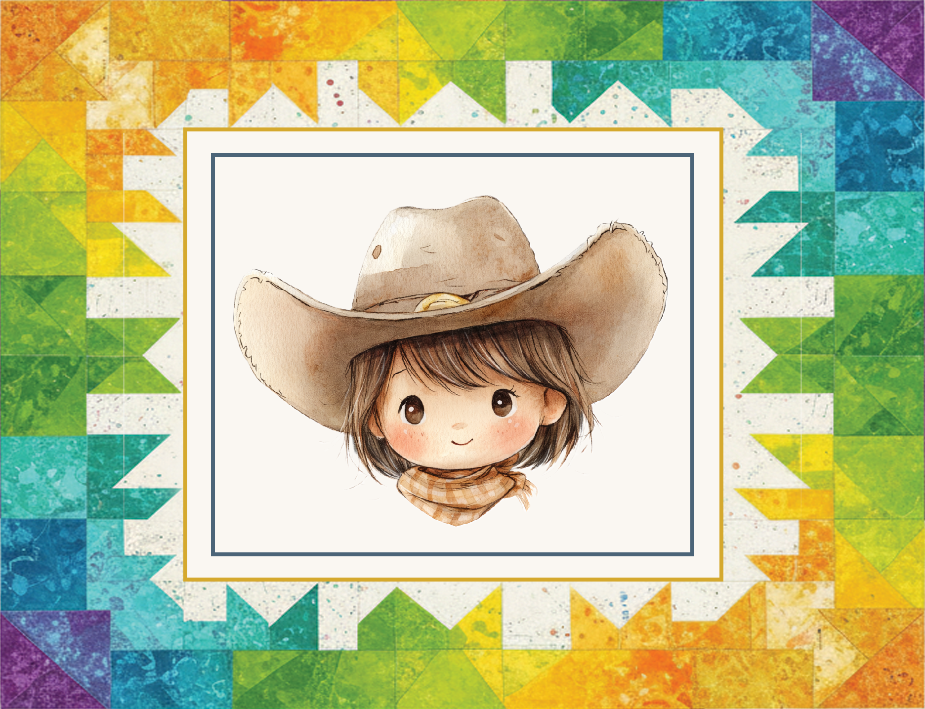 Cowboy Quilt- Twin Size 2 piece set