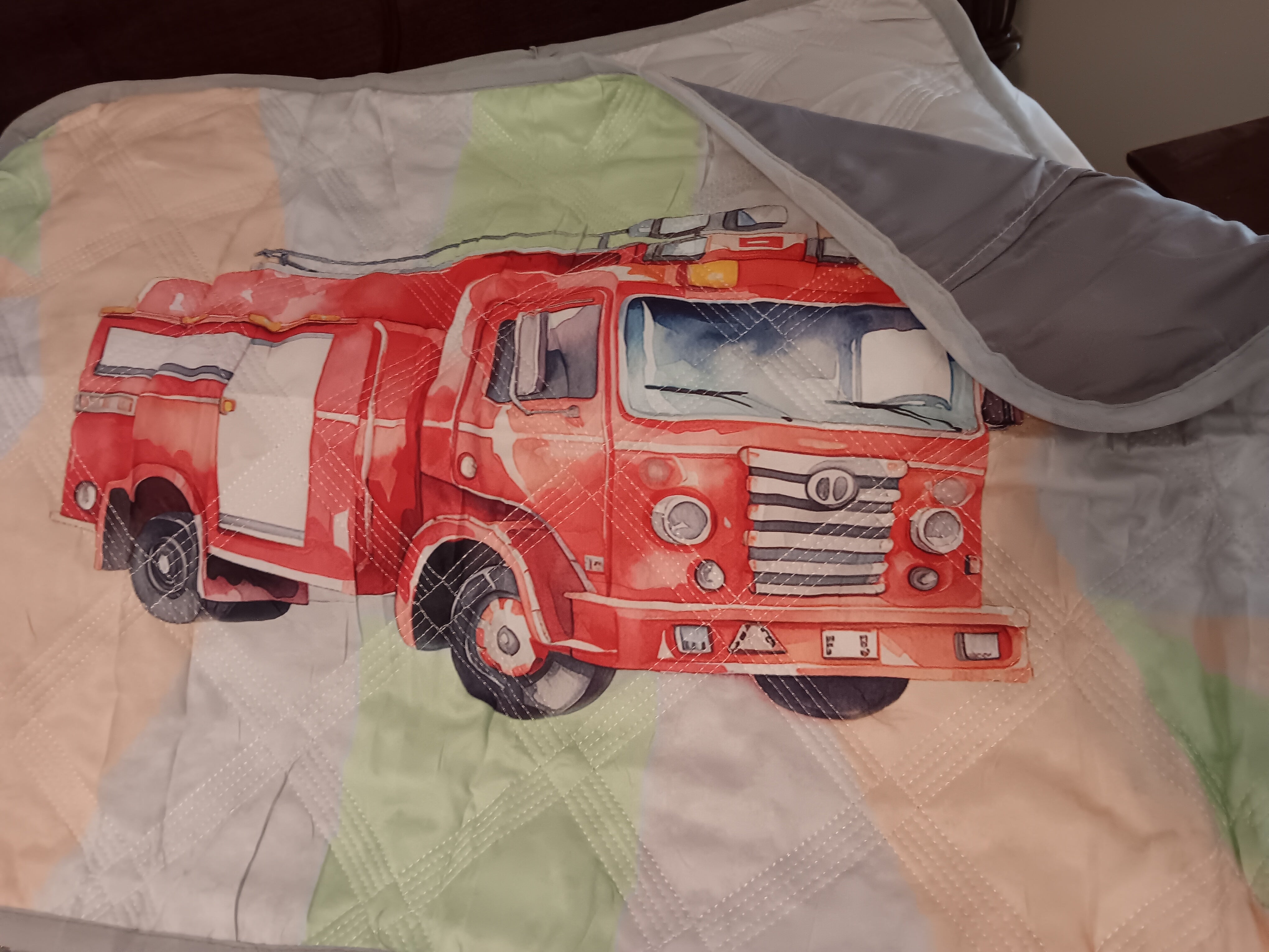 Fireman/Firehouse -Twin Size 2 Piece Quilt Set