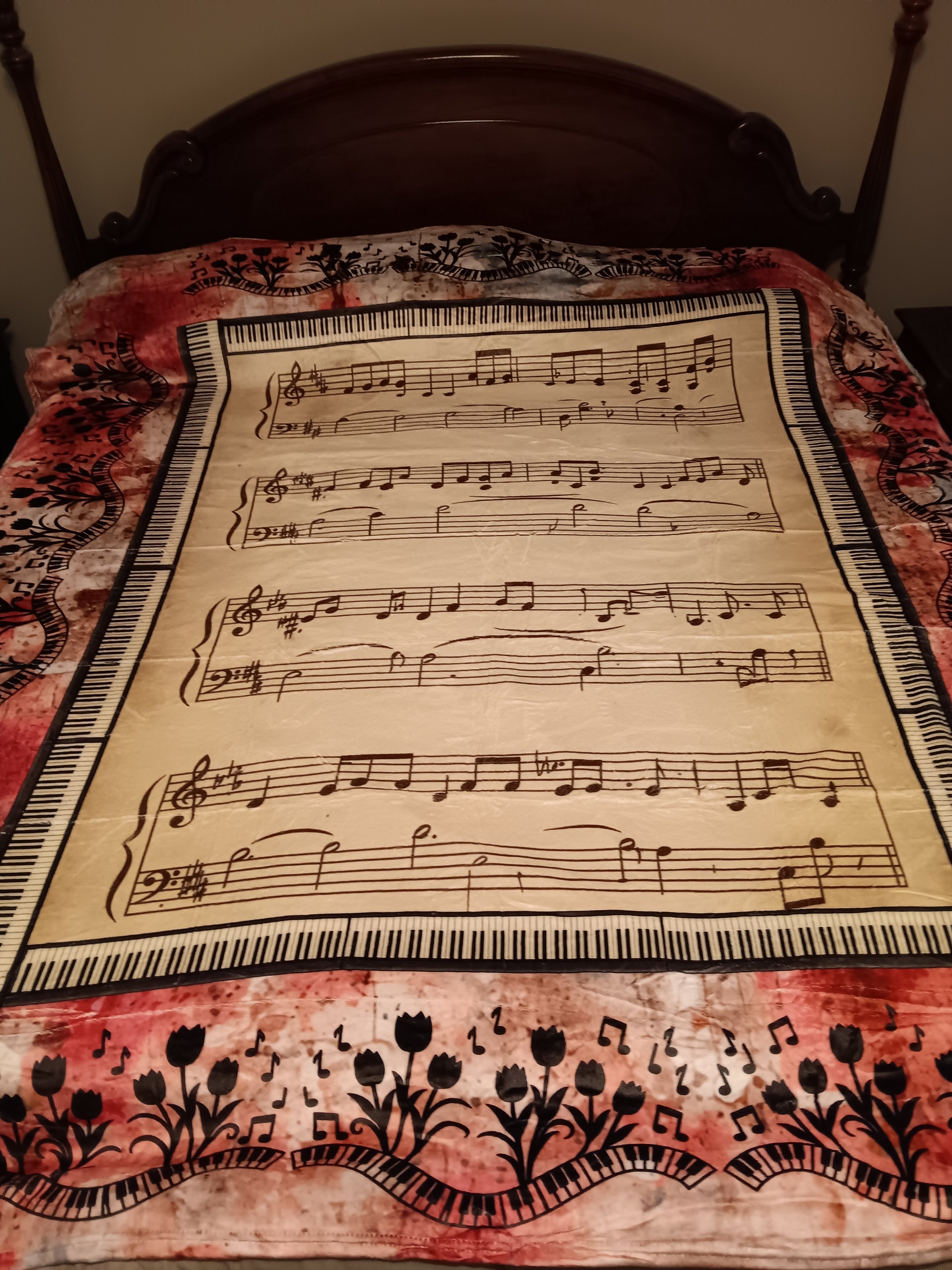 Music Blanket- Minky Flannel Fleece 78 x 90 inches