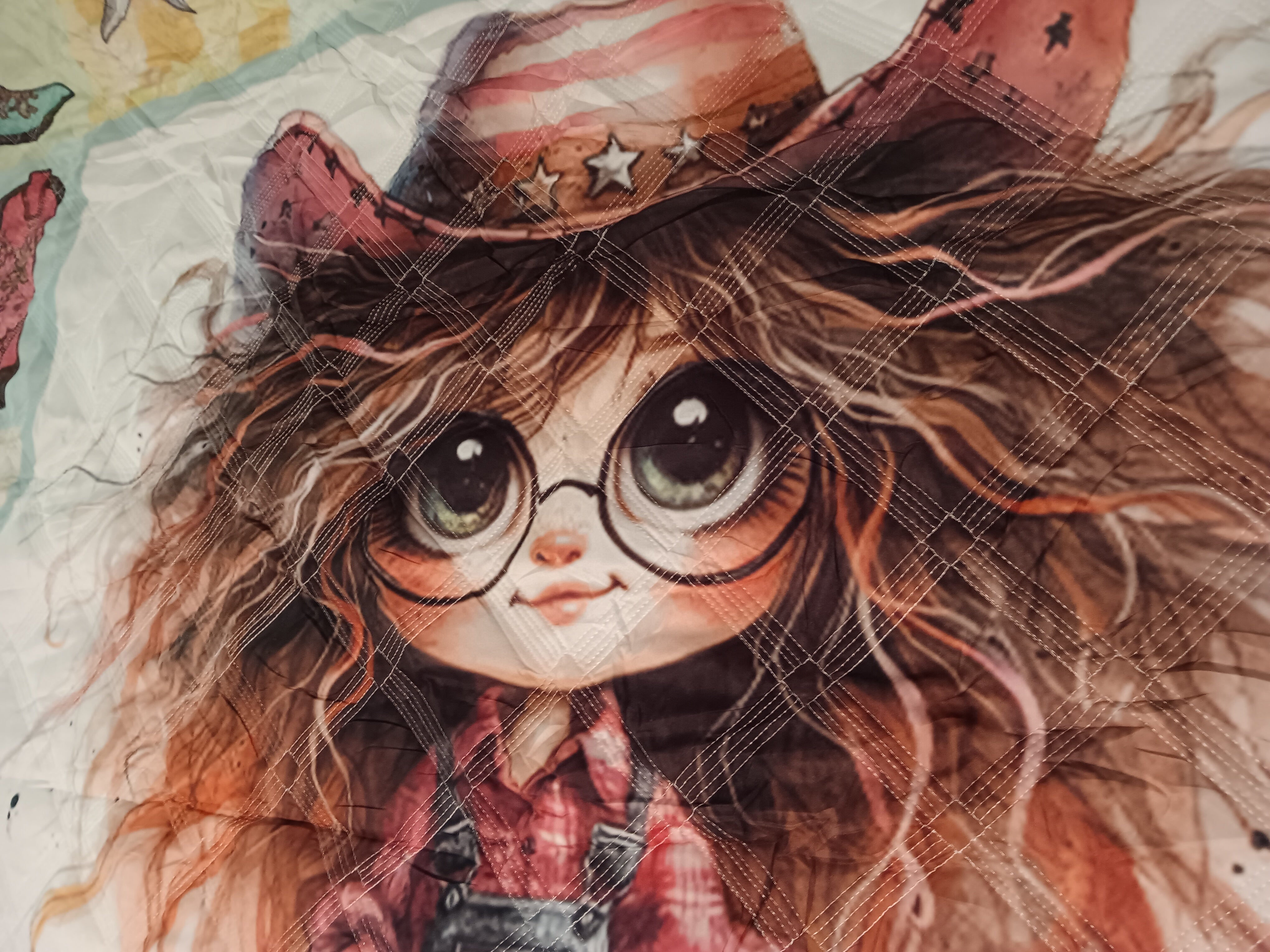 Quirky Cowgirl Quilt- Twin Size 2 piece set