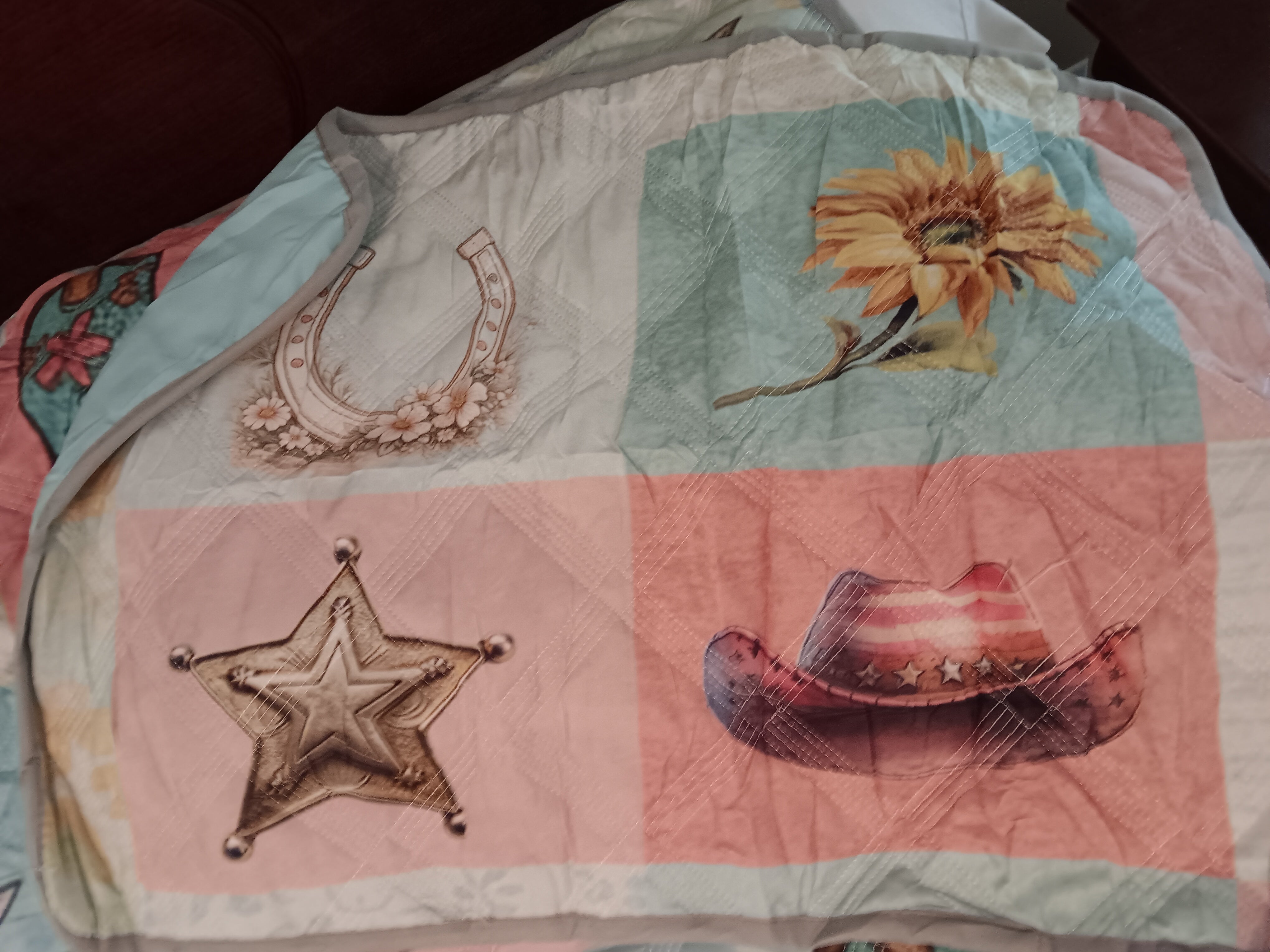 Quirky Cowgirl Quilt- Twin Size 2 piece set