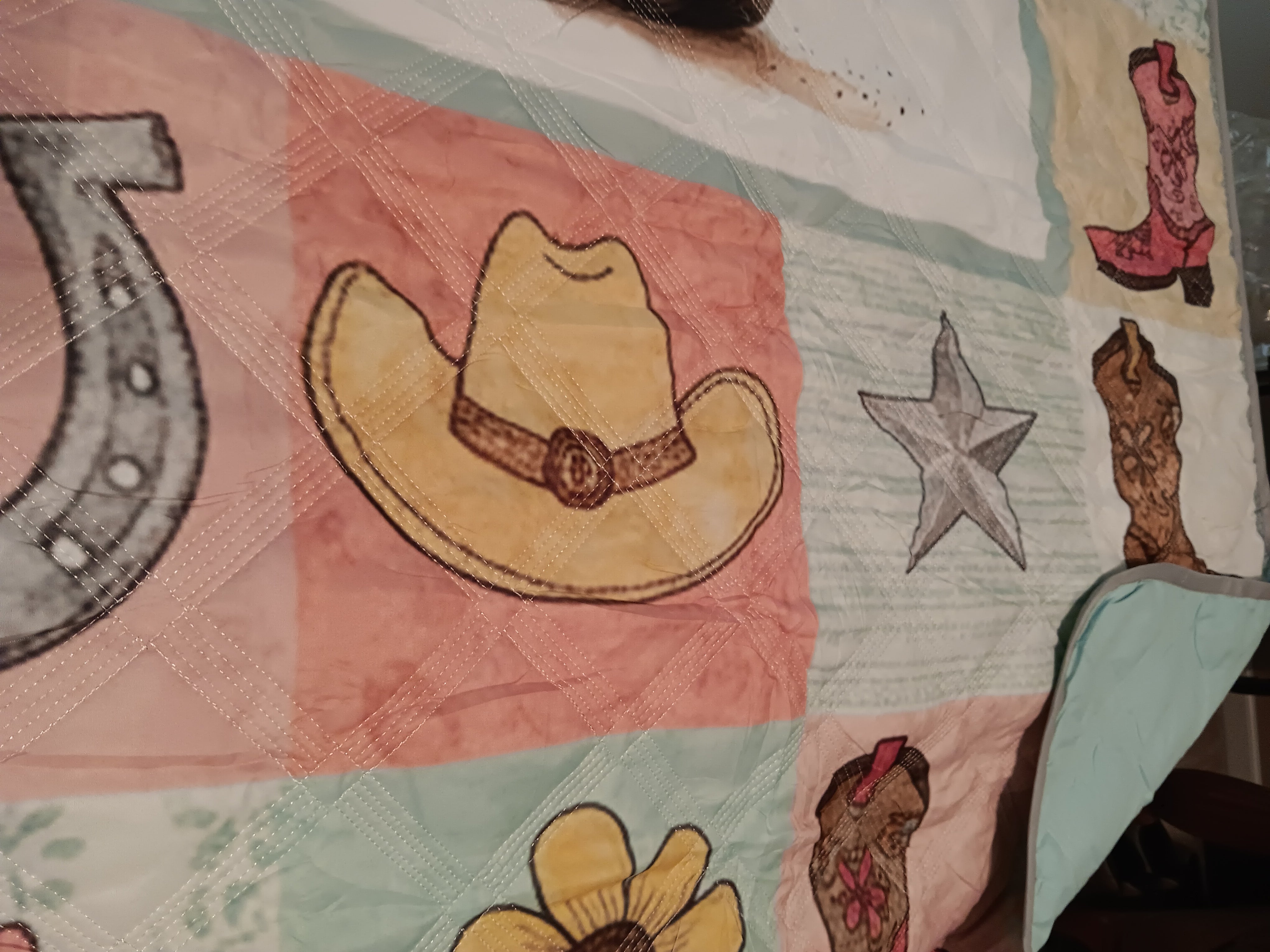 Quirky Cowgirl Quilt- Twin Size 2 piece set
