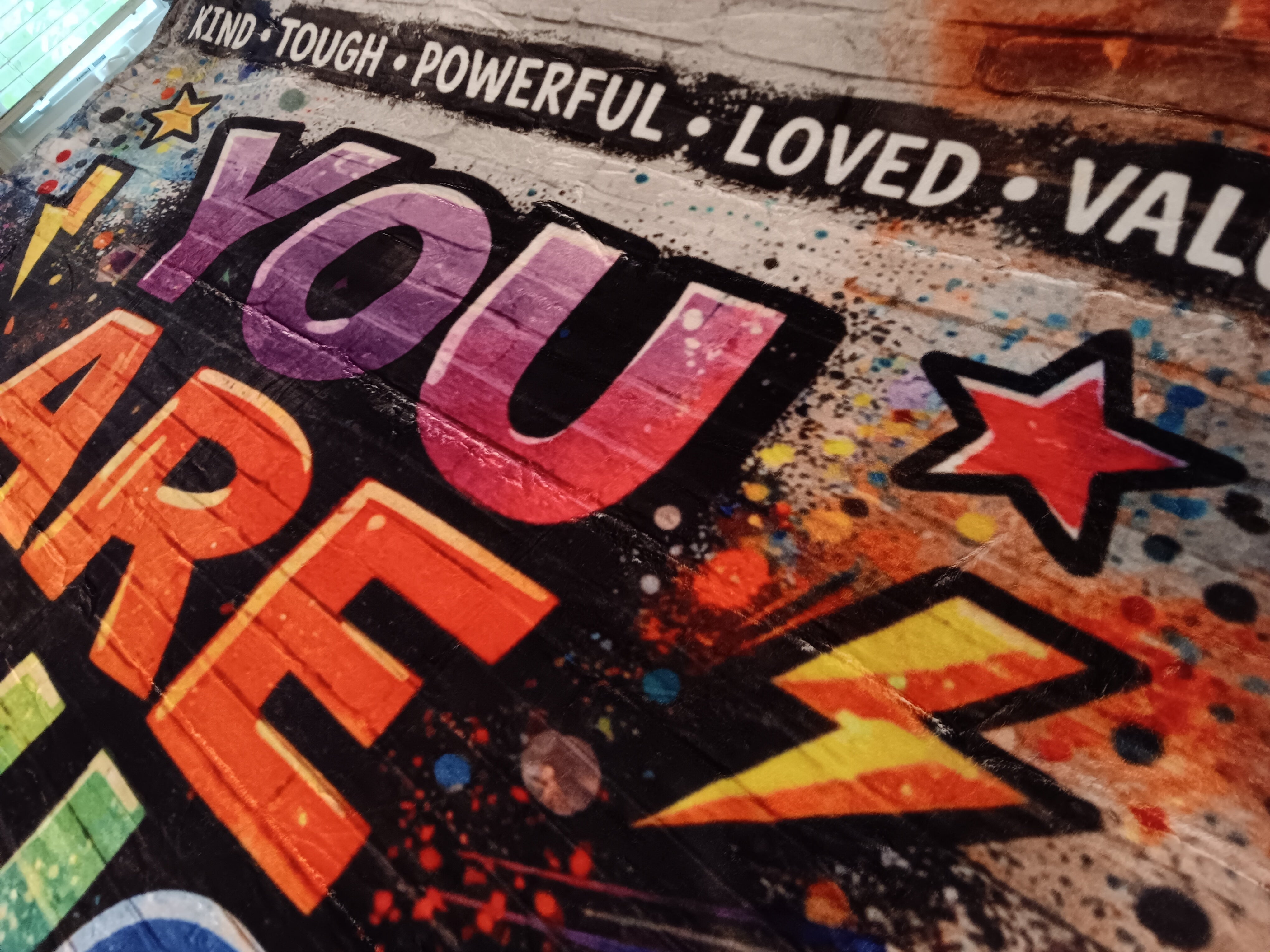 You Are Enough blanket - Minky Flannel Fleece 78 x 90 inches