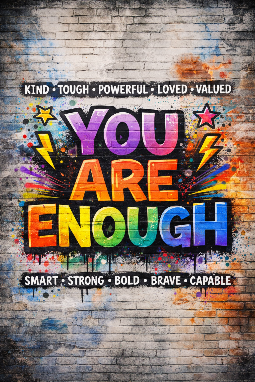 You Are Enough blanket - Minky Flannel Fleece 78 x 90 inches