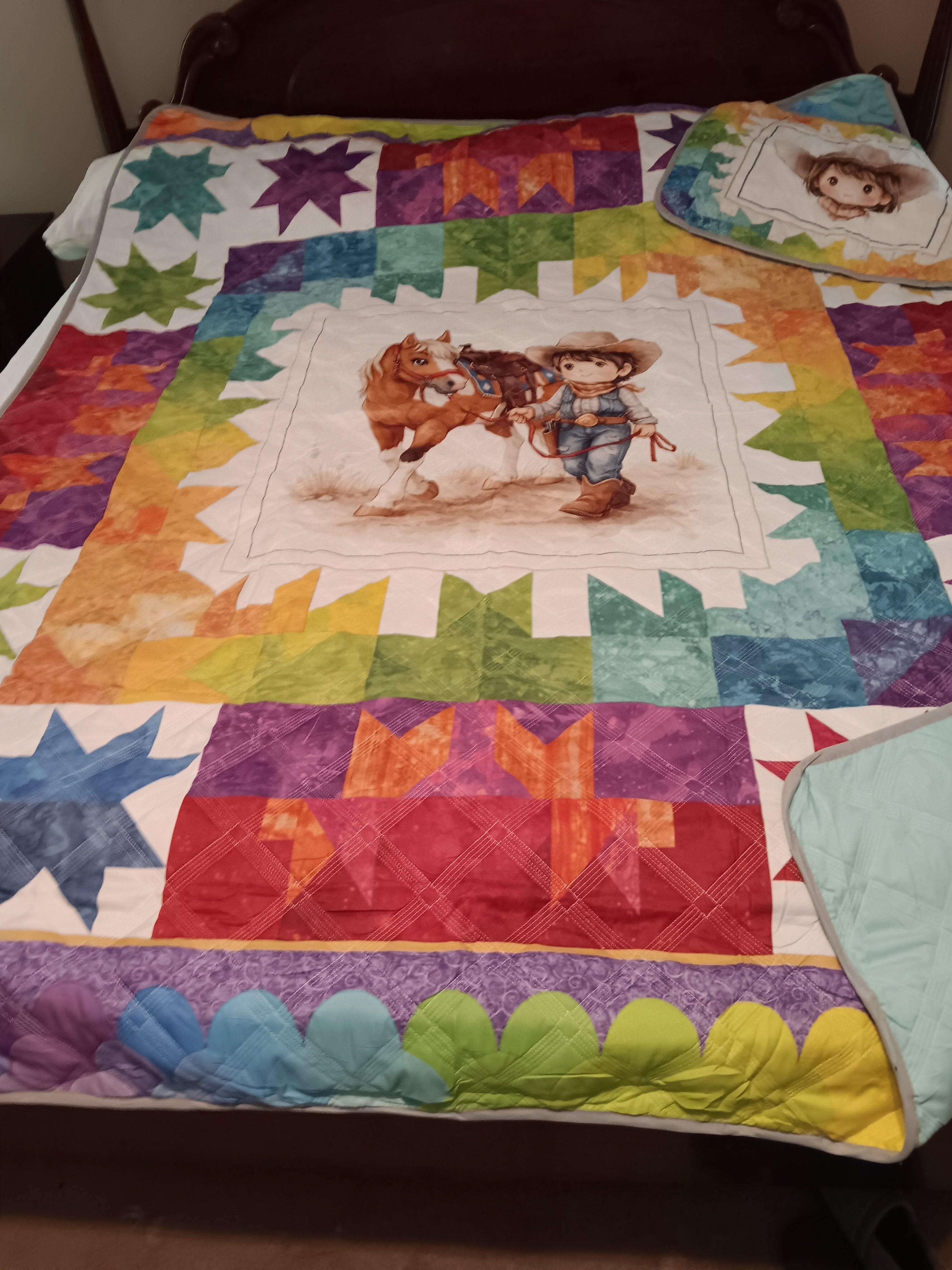 Cowboy Quilt- Twin Size 2 piece set