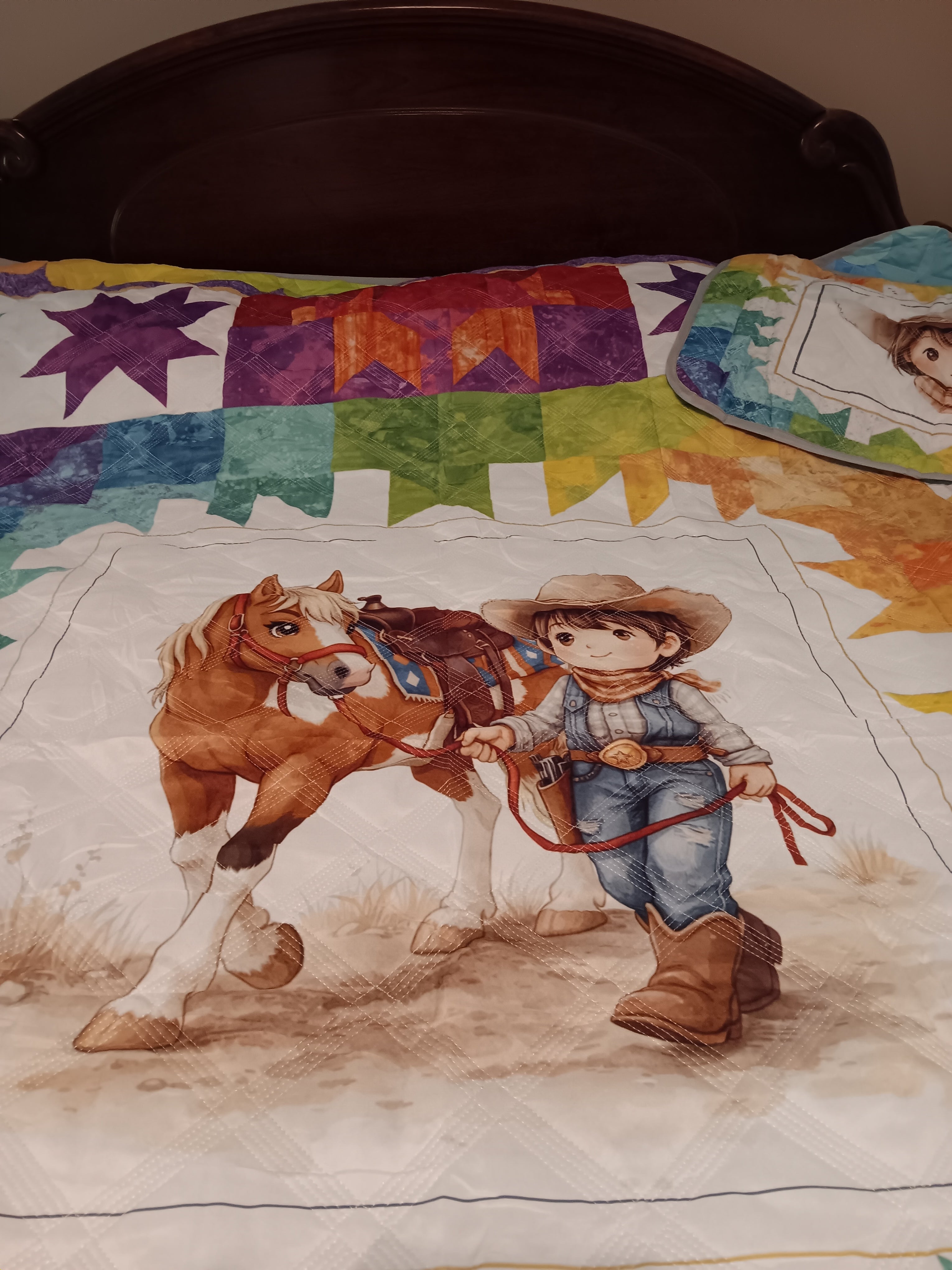 Cowboy Quilt- Twin Size 2 piece set