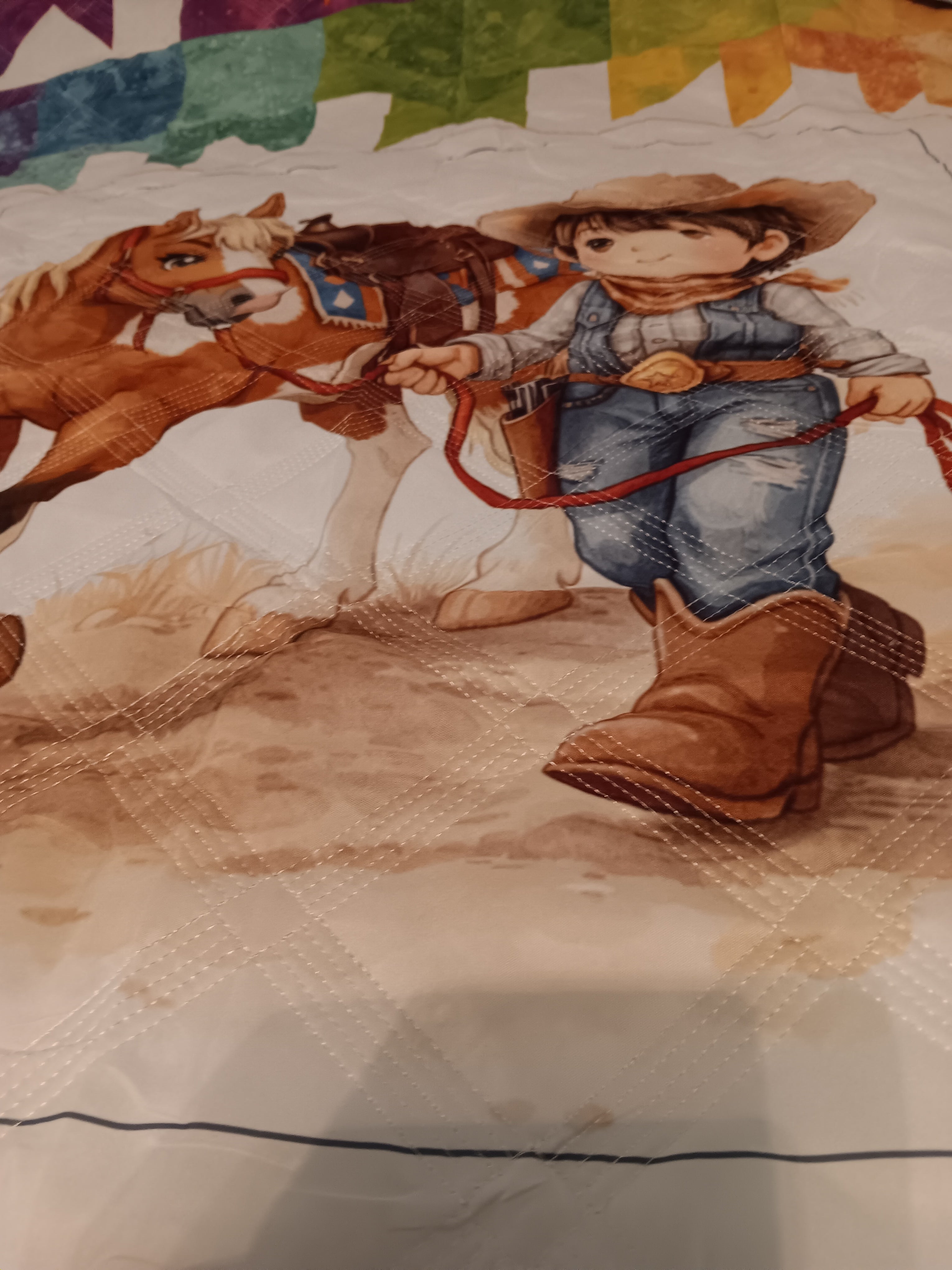 Cowboy Quilt- Twin Size 2 piece set