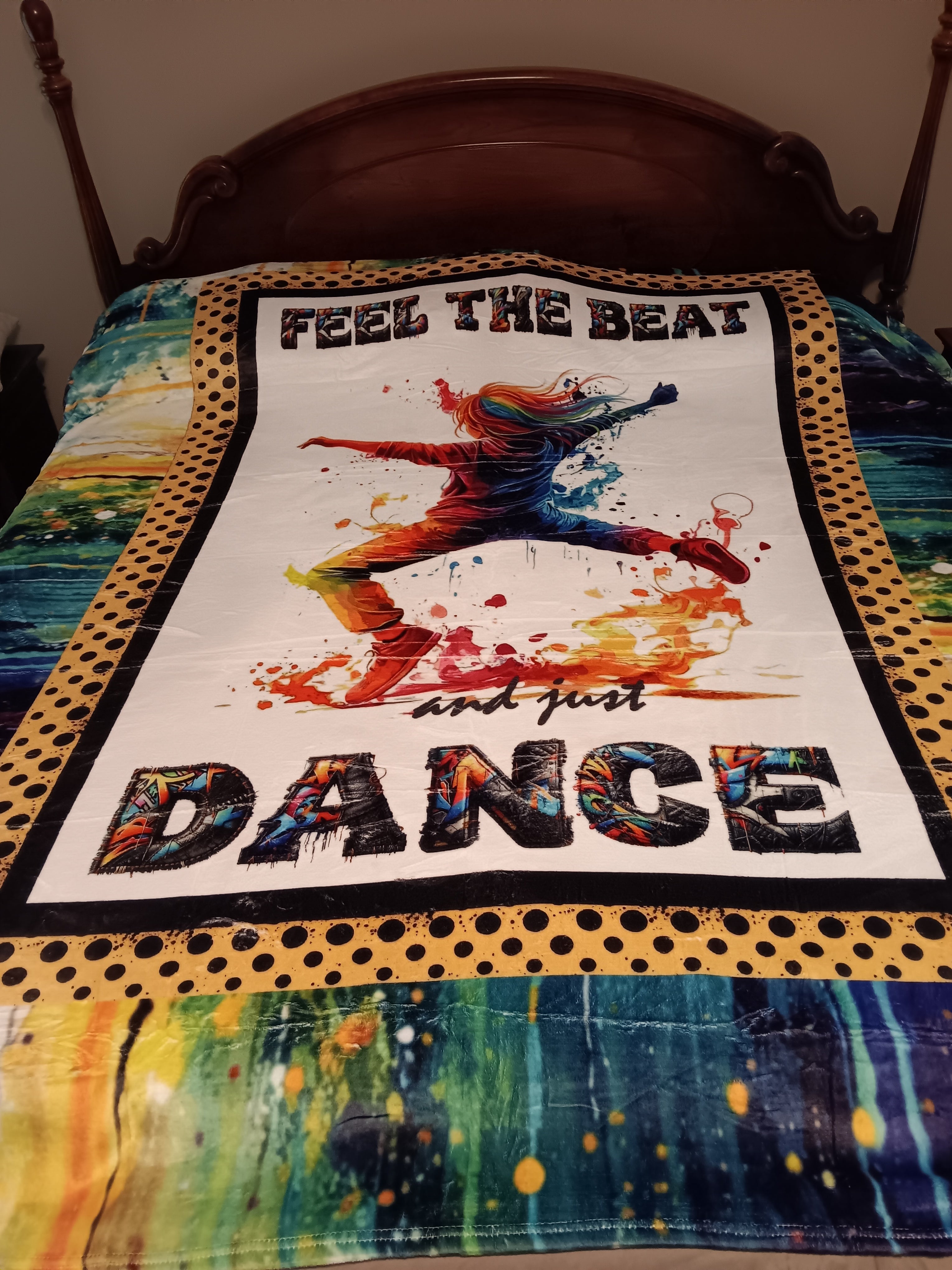 Hip Hop Dance Blanket- Minky Flannel Fleece 78 x 90 inches