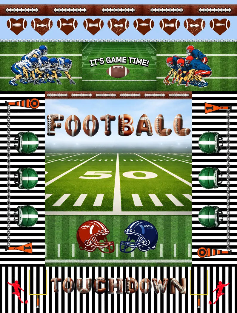 American Football Quilt-Full Size 3 piece Set