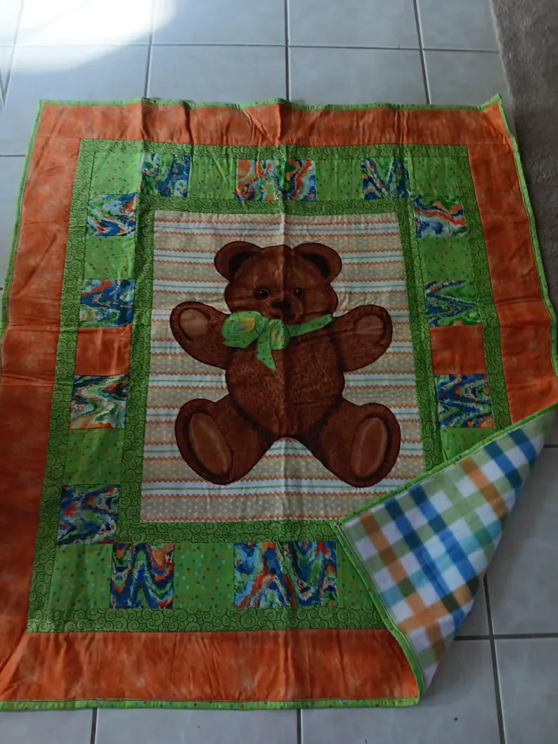 Handmade Teddy Bear Baby Quilt
