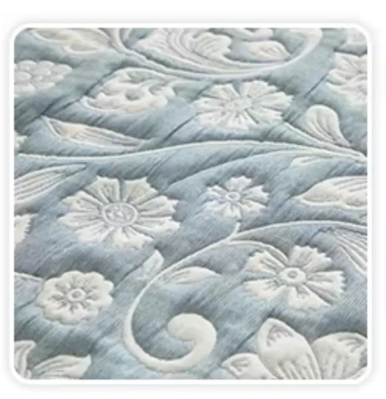 Blue and White Jacquard Bedding- Queen 3 piece set