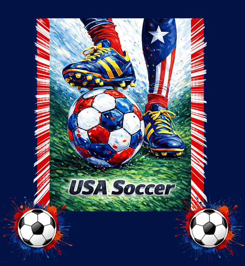 Soccer USA Quilt -Full Size 3 piece set