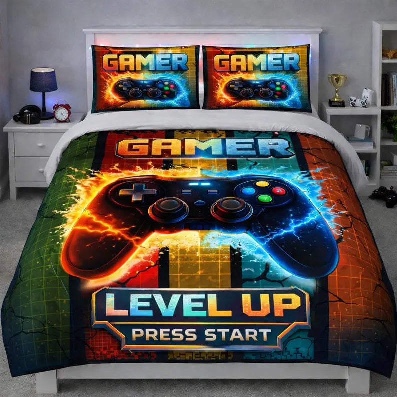Gamer Quilt-Full Size 3 piece set