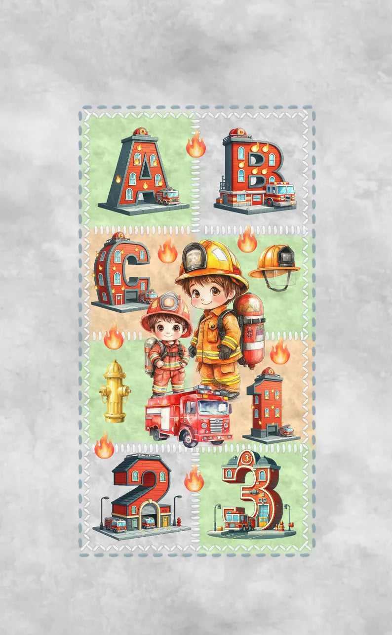 Fireman/Firehouse -Twin Size 2 Piece Quilt Set