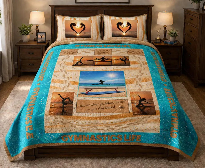 Gymnastics Life Quilt-Full Size 3 Piece Set