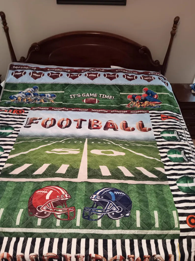 American Football Quilt-Full Size 3 piece Set