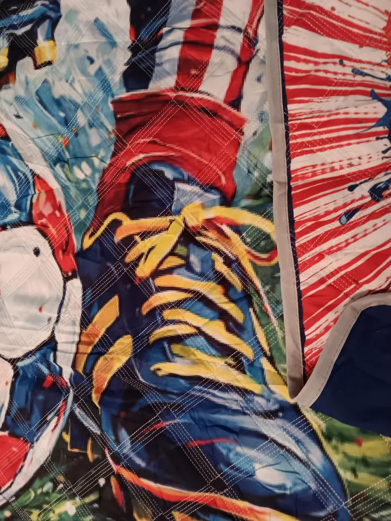 Soccer USA Quilt -Full Size 3 piece set