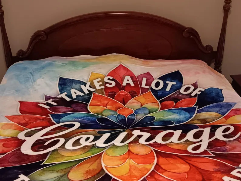Courage Blanket - Minky Flannel Fleece 78 x 90 inches
