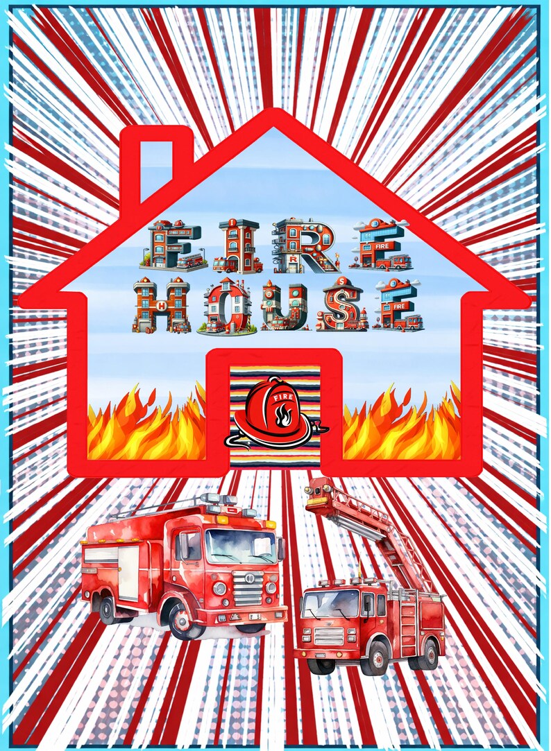 Fireman/Firehouse blanket - Minky Flannel Fleece 78 x 90 inches