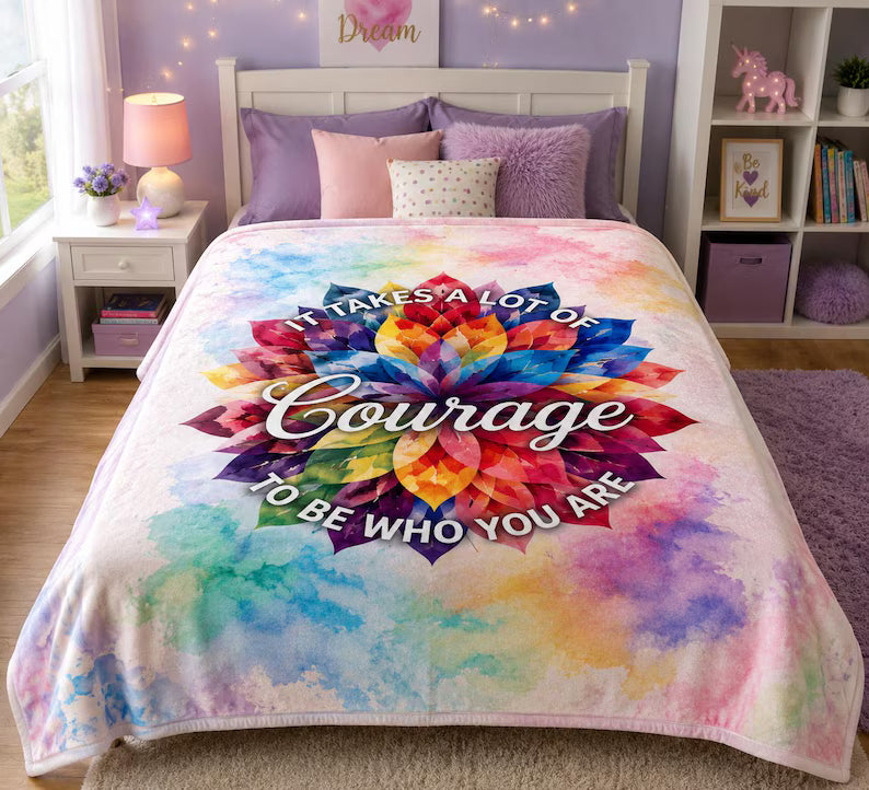 Courage Blanket - Minky Flannel Fleece 78 x 90 inches