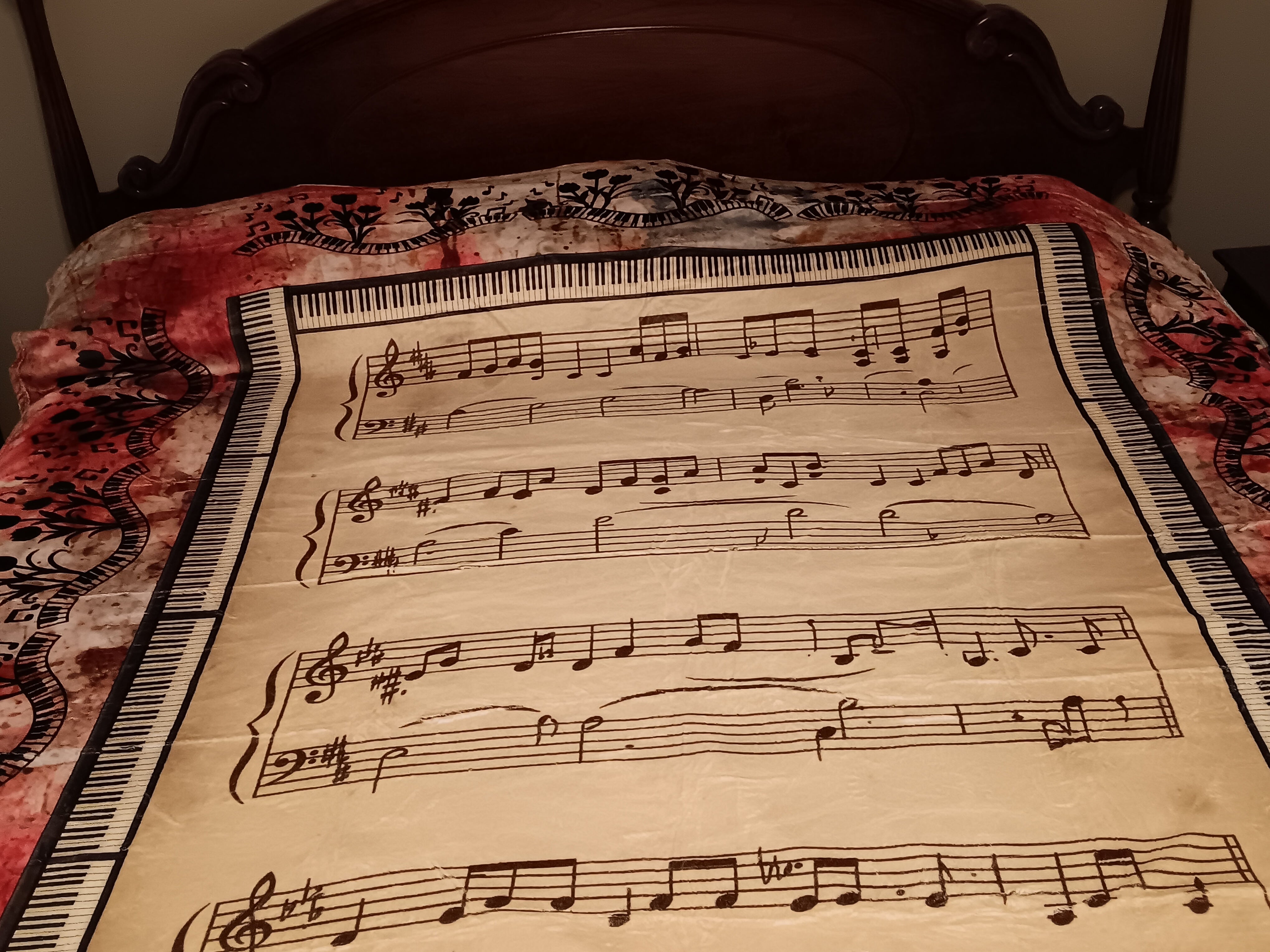 Music Blanket- Minky Flannel Fleece 78 x 90 inches