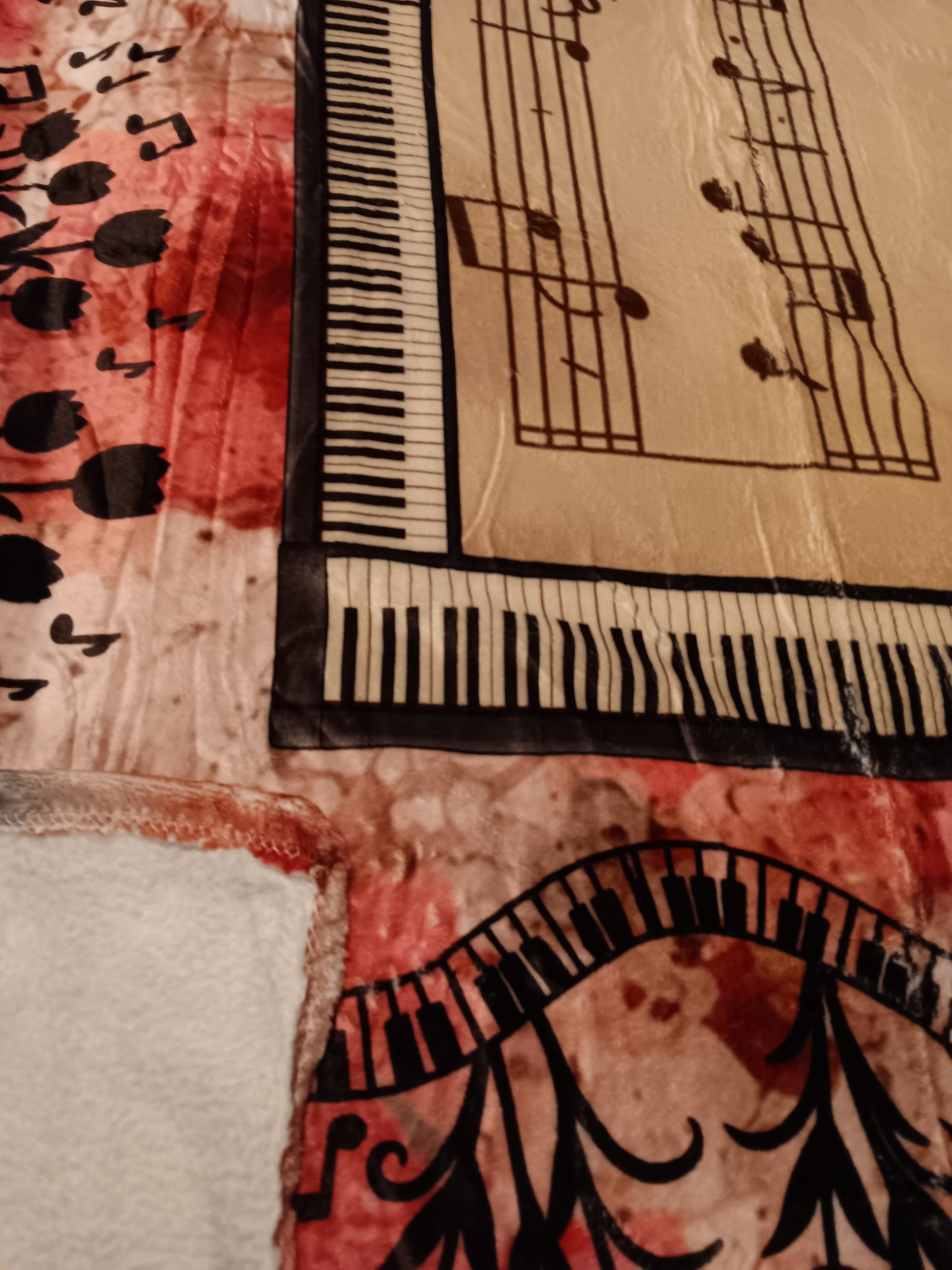 Music Blanket- Minky Flannel Fleece 78 x 90 inches