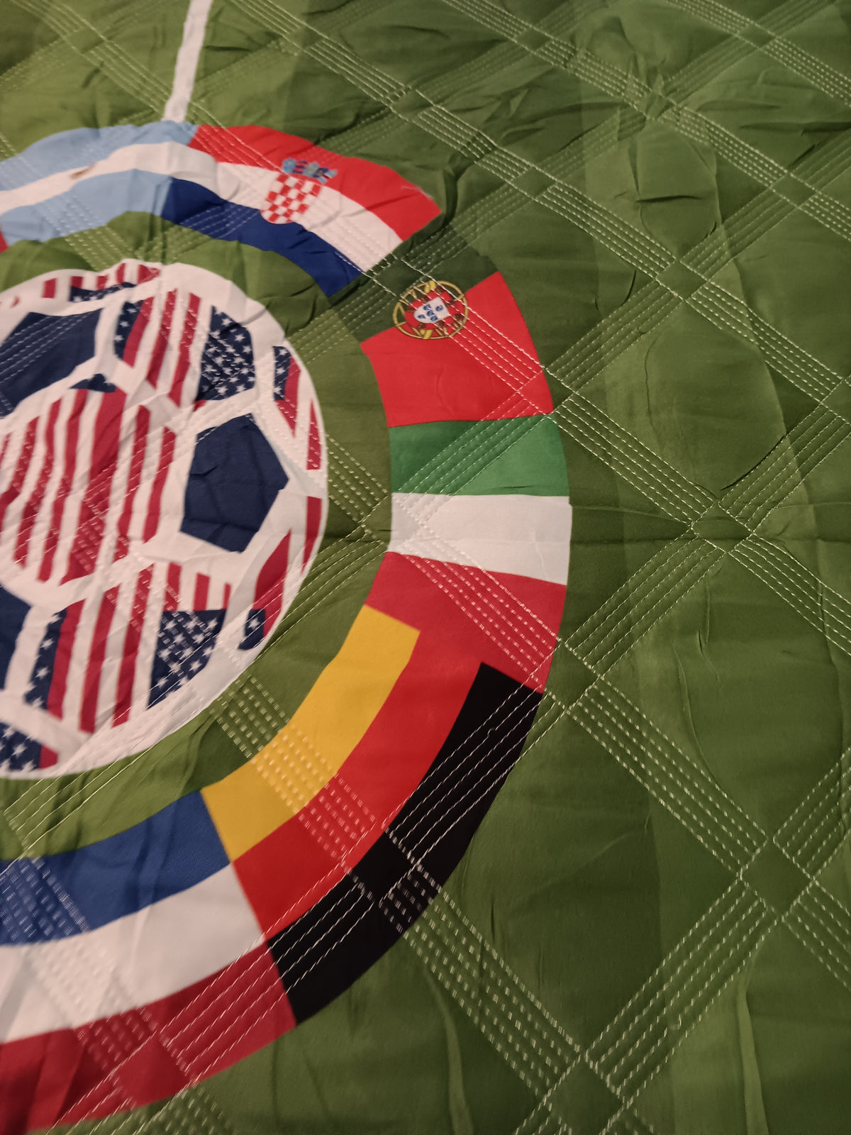 Soccer Quilt -Twin Size 2 Piece Set