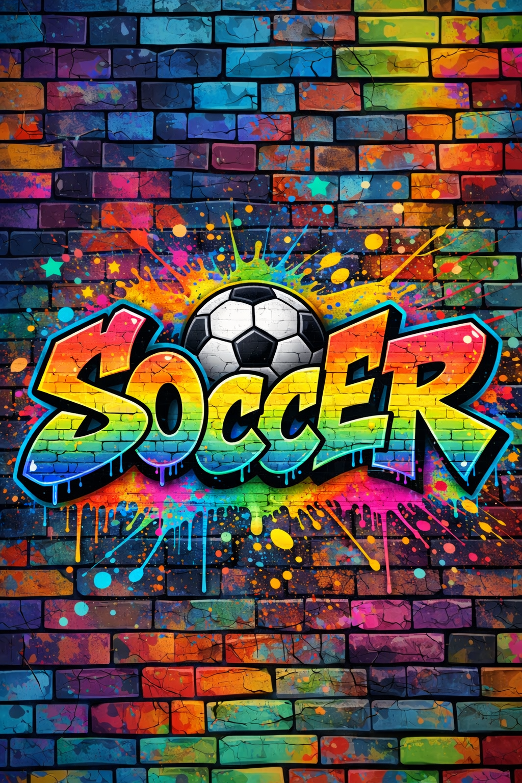 Soccer Graffiti blanket - Minky Flannel Fleece 78 x 90 inches
