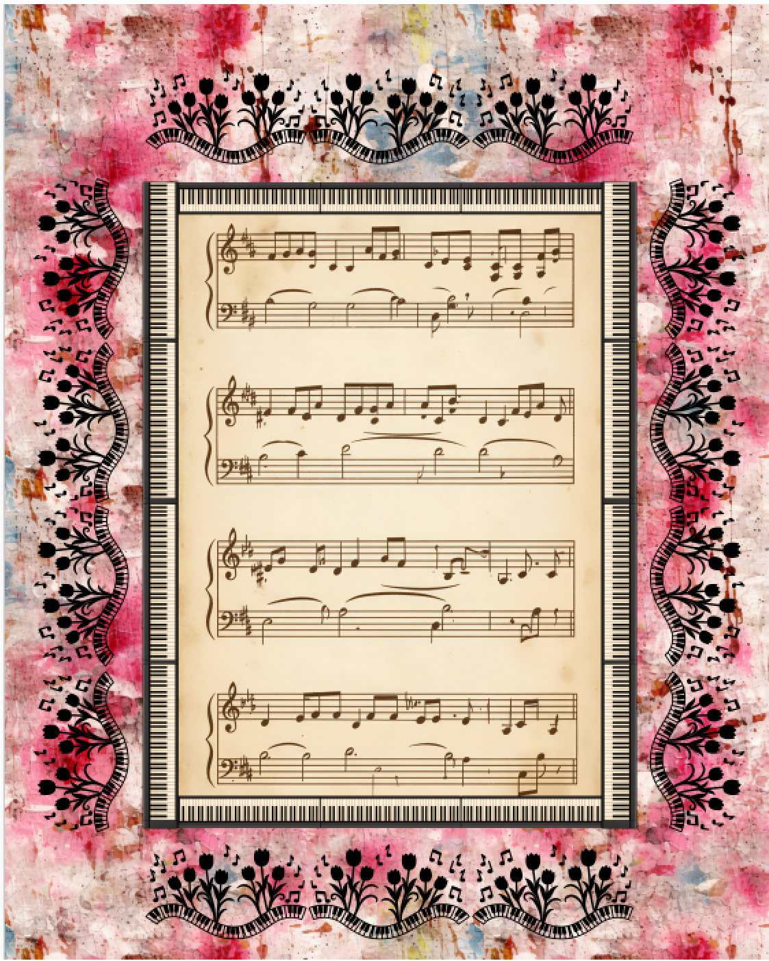 Music Blanket- Minky Flannel Fleece 78 x 90 inches